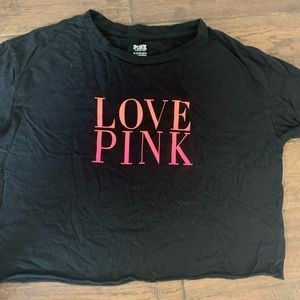 PINK VS cropped t-shirt love pink